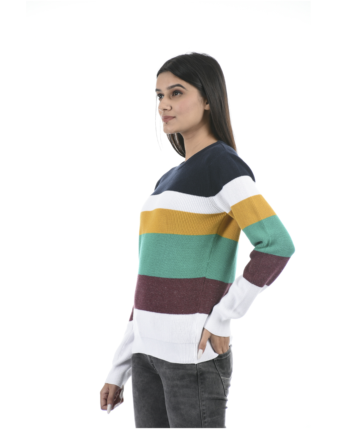 Portobello Wome Casual Wear Multicolor Sweater